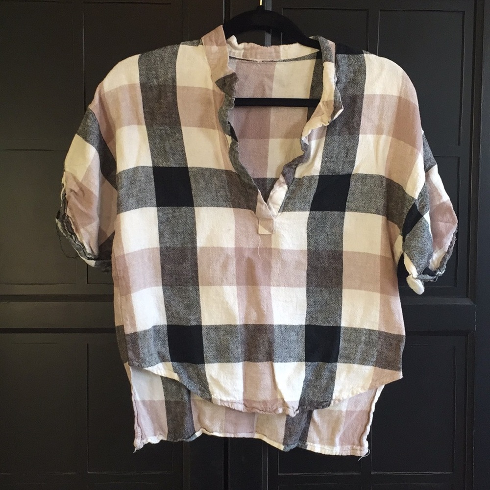 Short Sleeve Flannel from SheIn